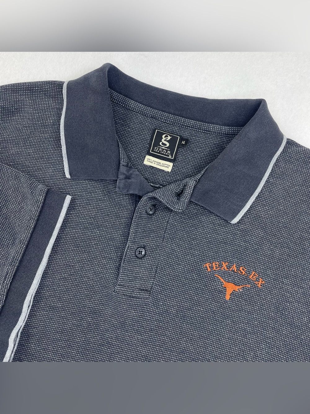 Vintage Gear For Sports University of Texas Longhorns Men's Polo Shirt XL Gray